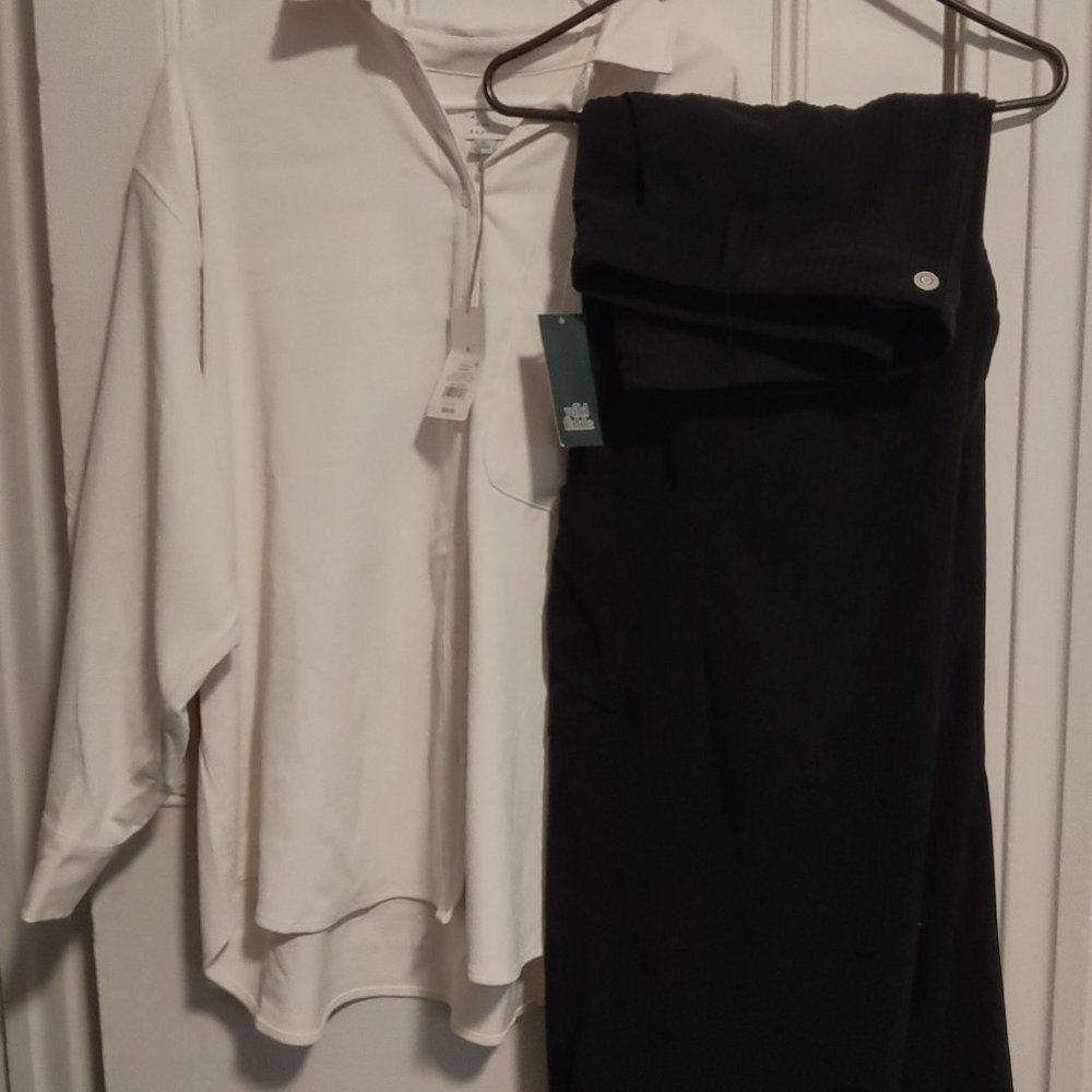 Set of Two Target Brands Wide Leg Cargos and Corduroy Boyfriend Shirt XL